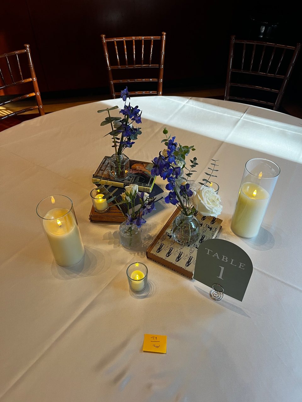 Centerpieces - Bud vases and candles by Southside Blooms