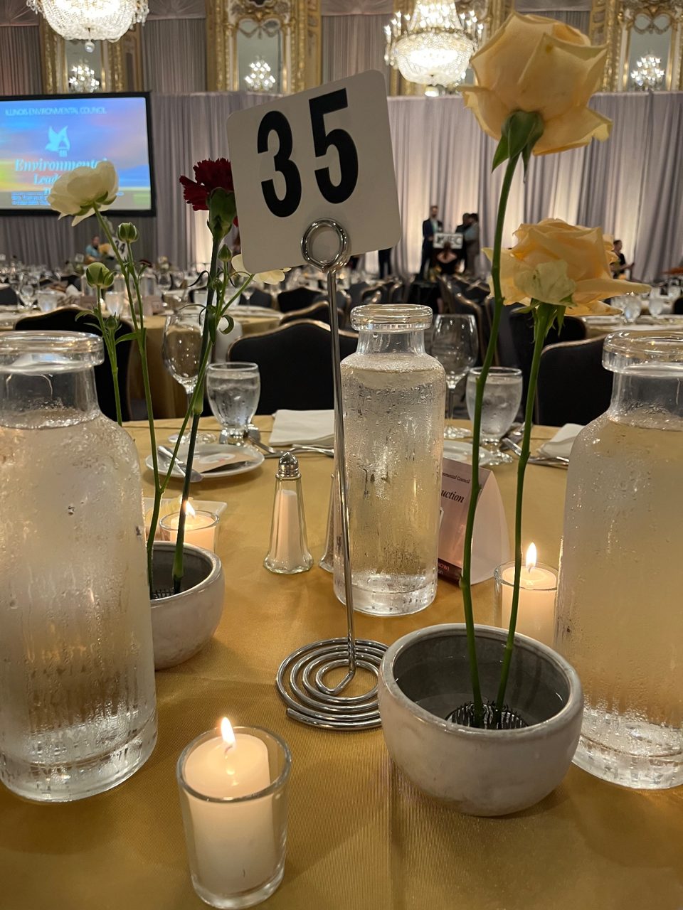 Centerpiece Style 2: Small, Ikebana-styled Duo and Trio of Candles by Southside Blooms