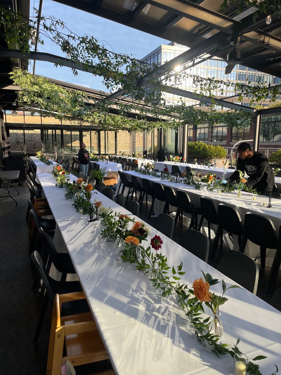 Ceiling Greenery Installation by Southside Blooms