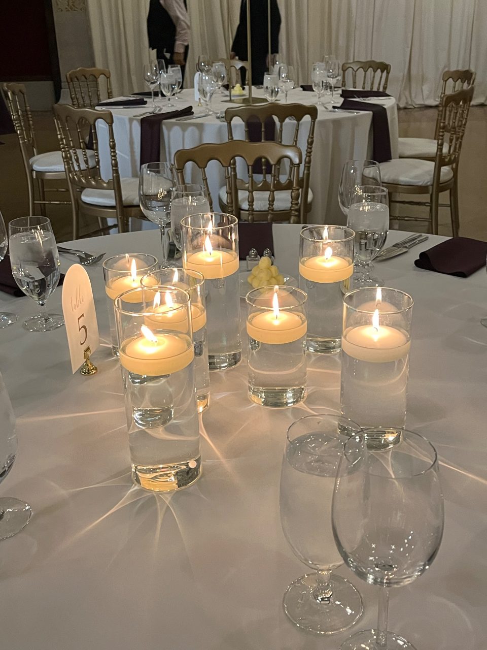 Centerpiece Style 3: Floating Candles- RENTAL by Southside Blooms