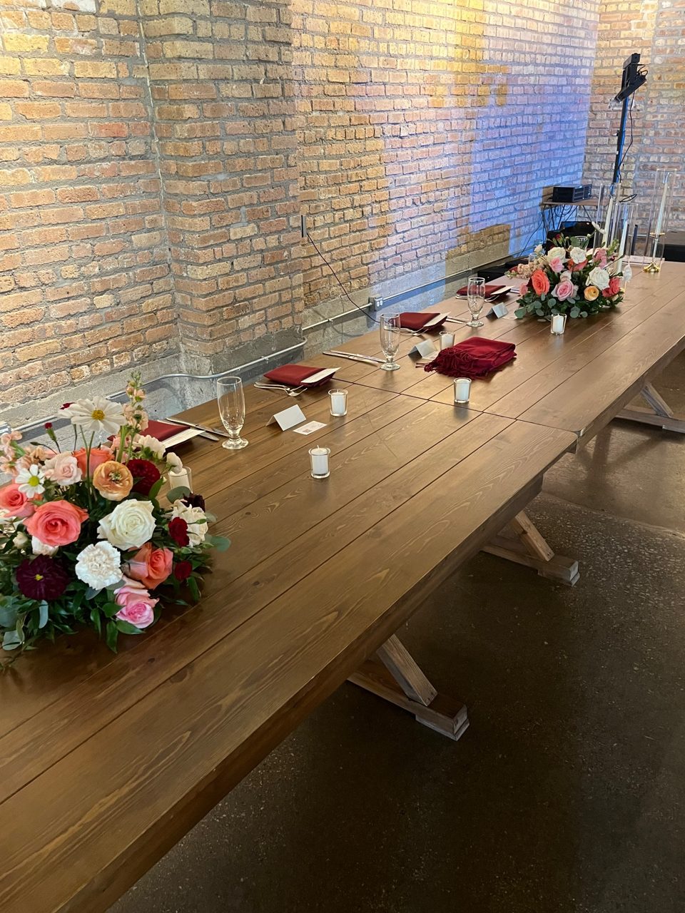 Centerpieces: Meadows and Candles by Southside Blooms