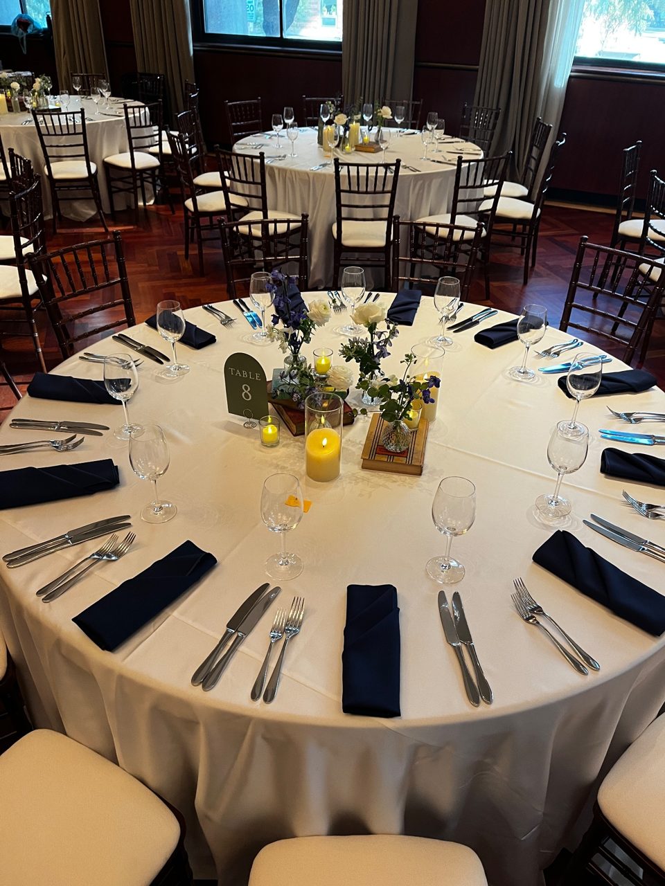 Centerpieces - Bud vases and candles by Southside Blooms