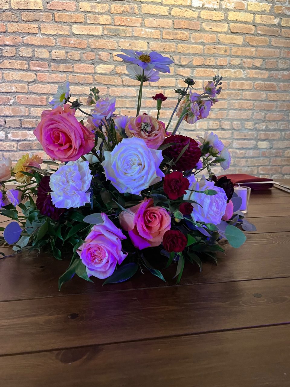 Centerpieces: Meadows and Candles by Southside Blooms