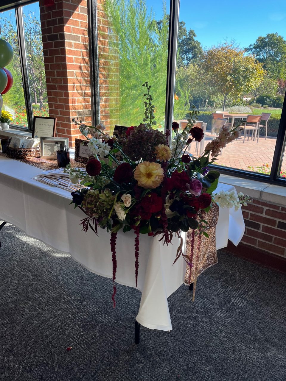 Large Arrangement for Memorial Book/Activity table by Southside Blooms