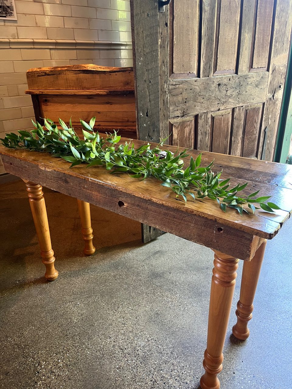 Sweetheart Table: Hand Laid Greenery by Southside Blooms