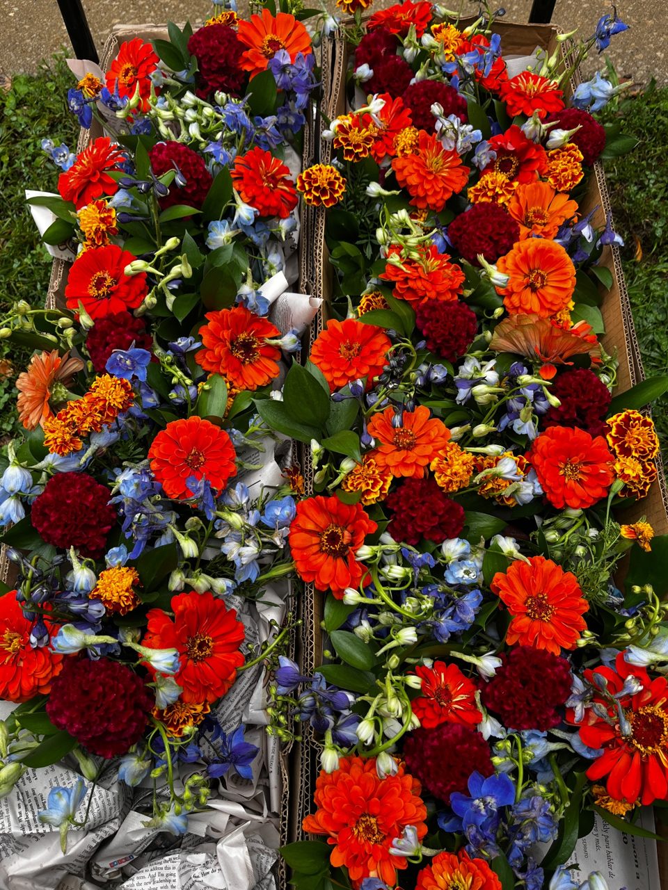 Small Garden Floral Centerpiece by Southside Blooms